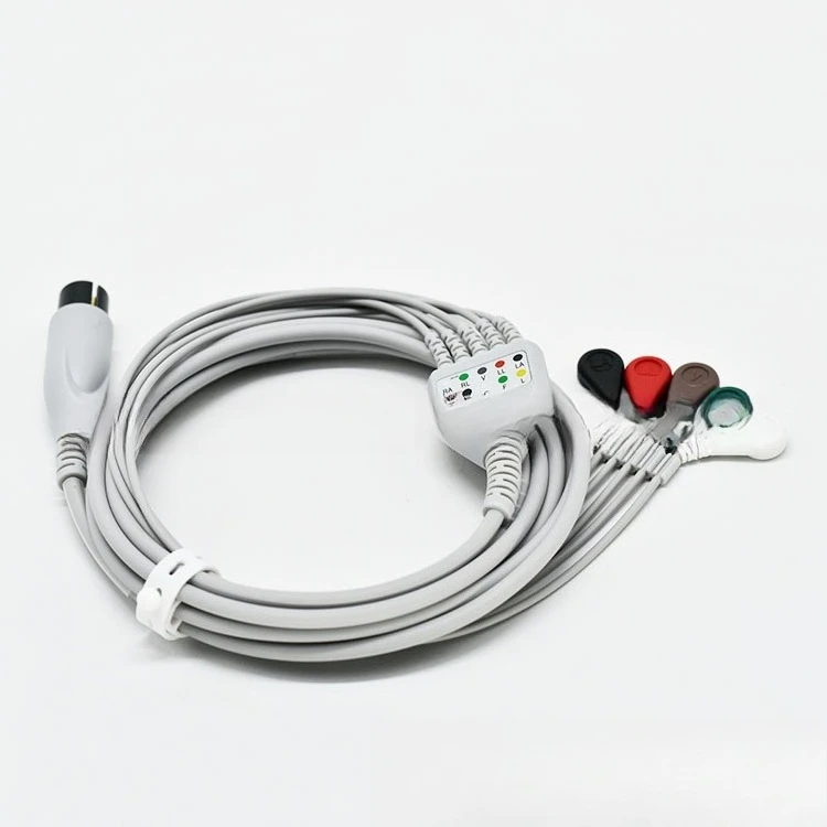 Compatible with Libangs 1540 6P Integrated ECG Lead Wire Buckle Five-lead American Standard (AHA)