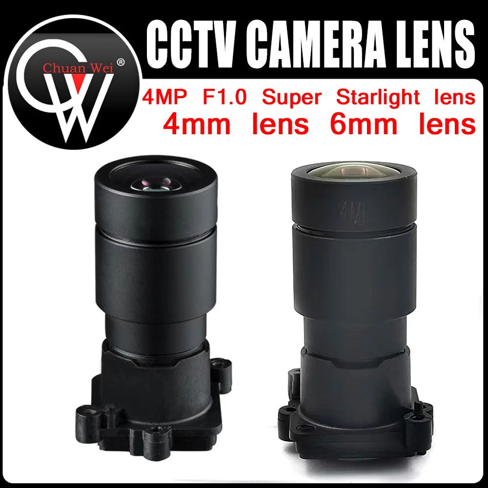 YTOT Super Starlight 8MP 4MP 4K HD 4mm 6mm F1.0 Cameras Lens M16 All Glasses Lens for Low Light CCTV AHD IP Camera