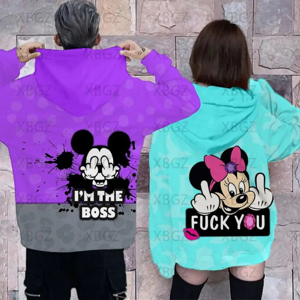 Couple Outfit Disney Minnie Mouse Women Clothing Sweatshirt Woman Children\'s Hoodie Y2k Men\'s Print Top Fashion Women\'s Hoodies