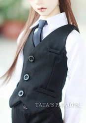 BJD 인형 의류 상의 재킷, 블랙 세트 조끼, 1/3 1/4 BJD SD DD MSD MDD SD16 SD17 POPO68 Uncle SSDF 인형 액세서리