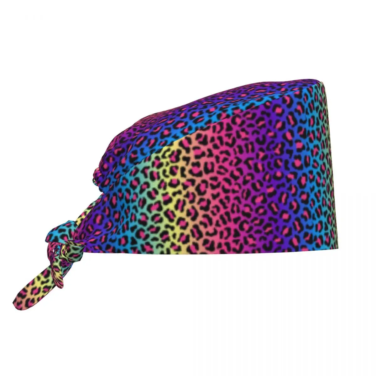 Rainbow Leopard Tiger Cheetah Print Breathable Nursing Work Cap Surgical Scrub Caps Nursing Hair Hats Work Scrubs Hat
