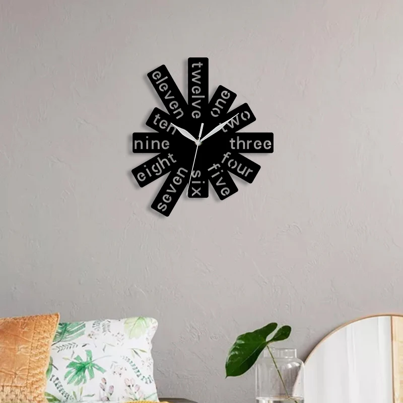 Acrylic wall clock with digital scale, rectangular splicing, silent home wall decoration, modern minimalist style clock