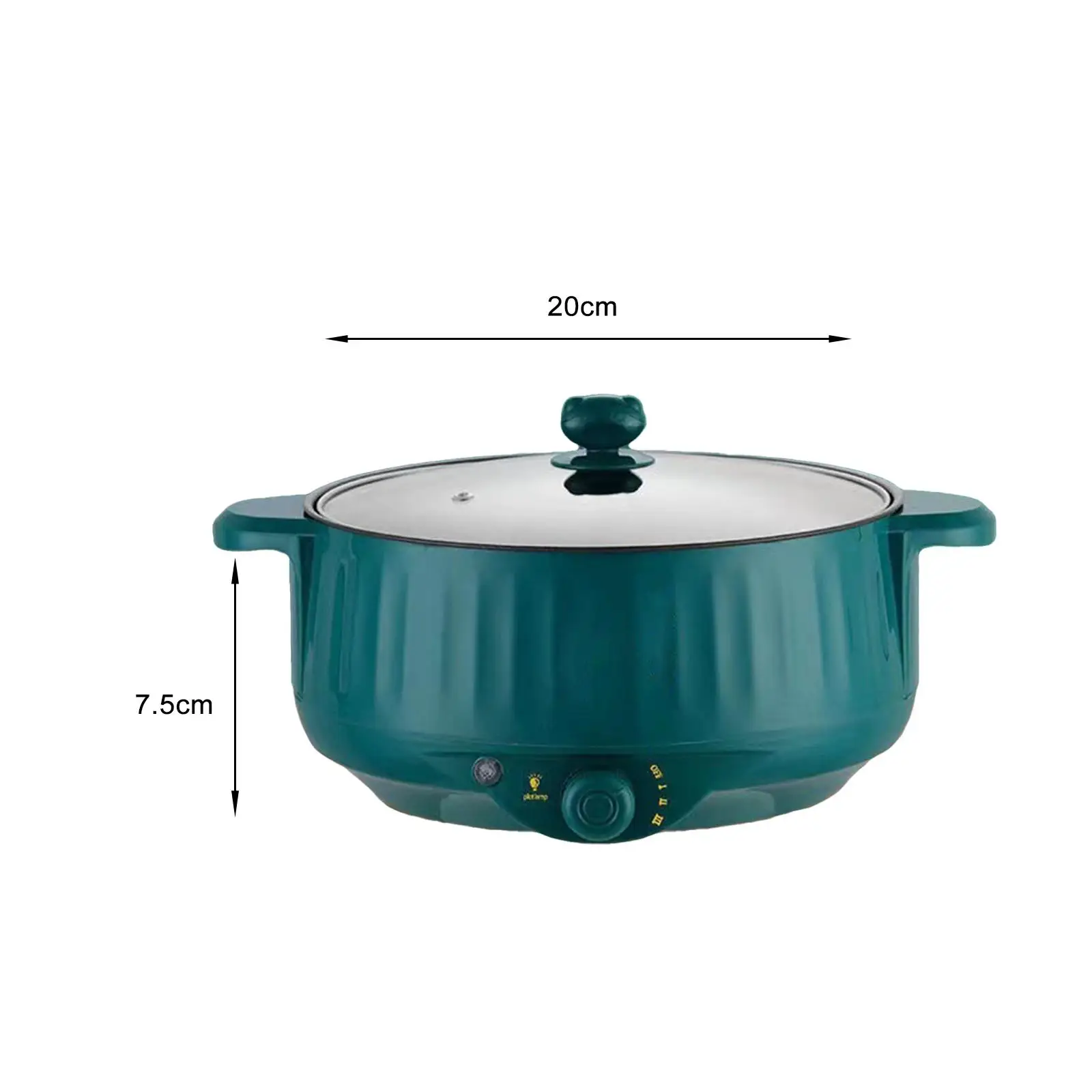 Electric Cooking Pot Nonstick 1.7L Stainless Steel Multifunctional 3 Gear Electric Skillet for Noodles Ramen Porridge Eggs