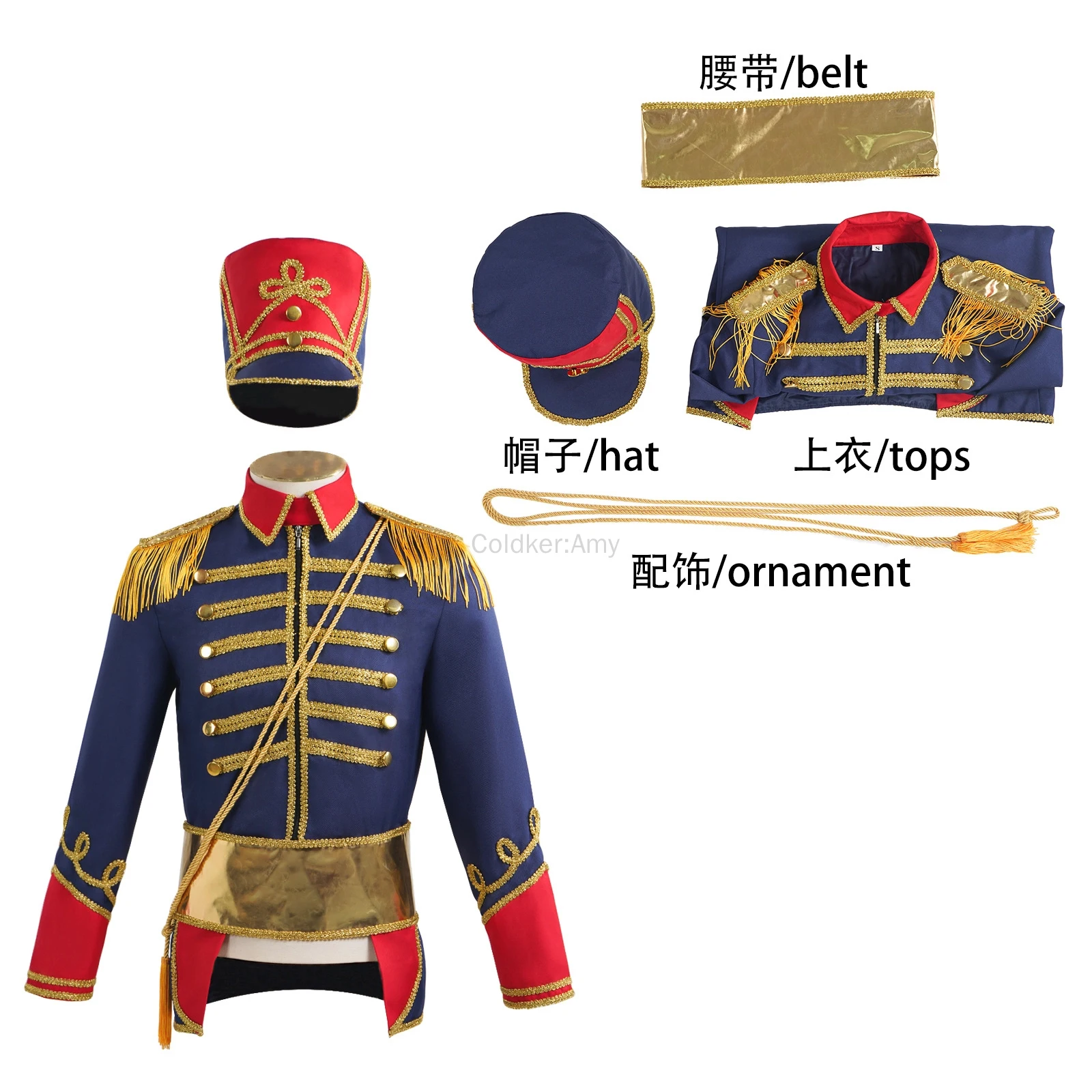 

Хэллоуин для взрослых и мужчин Щелкунчик Косплей Костюм Солдатский костюм Верхняя куртка со шляпой Средневековая придворная форма Офицерская куртка Пальто