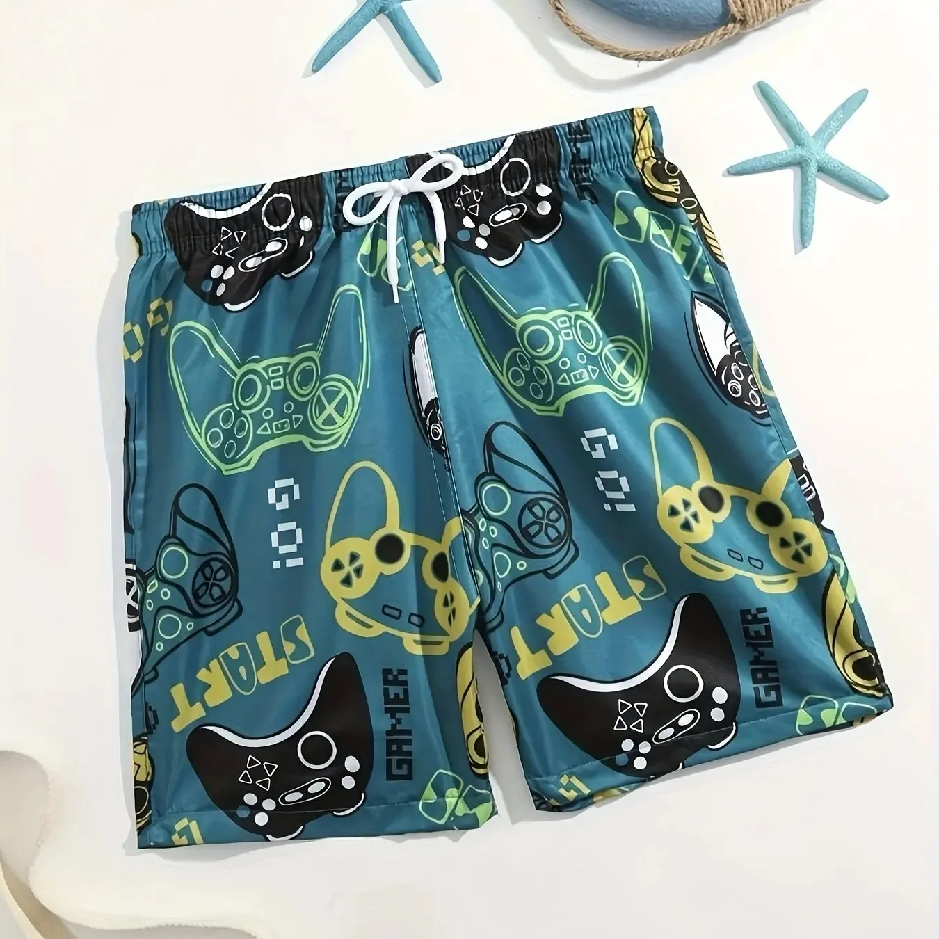 

Game Console 3D Printting Fashion Boys Shorts Casual Clothes Drawstring Shorts For Boy Swim Cartoon Summer Children Beach Shorts