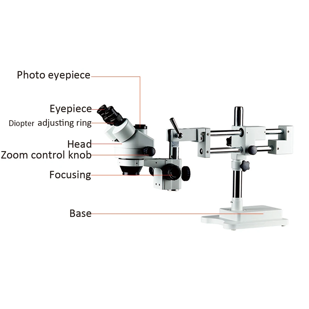 7X-45X Trinocular Microscope Dual Arms  48MP 4K  Electronic Digital CameraWatch Repair Details Magnifying Metal Bracket