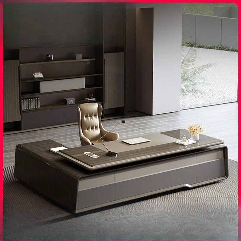 Table and chair combination large class table high-end president boss office furniture general manager desk