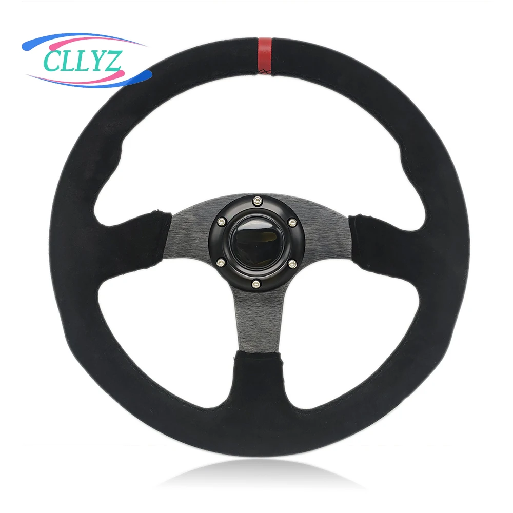 

14 Inch Frosted Suede Car Steering Wheel Drift Steering Wheel Sports Racing Modified Universal Auto Parts for Golf 7 BMW