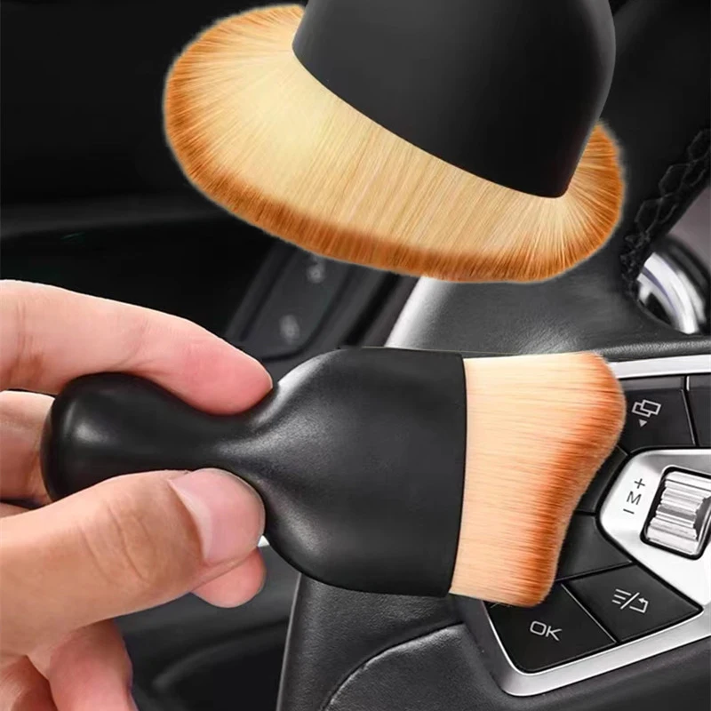 1 pçs multi escova de limpeza portátil ferramenta de limpeza alta densidade detalhe escova de remoção de poeira manicure/auto interior escova de poeira