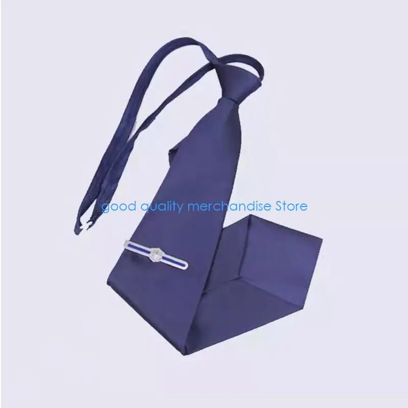 Y5JD Comodo set cravatte e clip in poliestere per l'uniforme professionale della guardia sicurezza