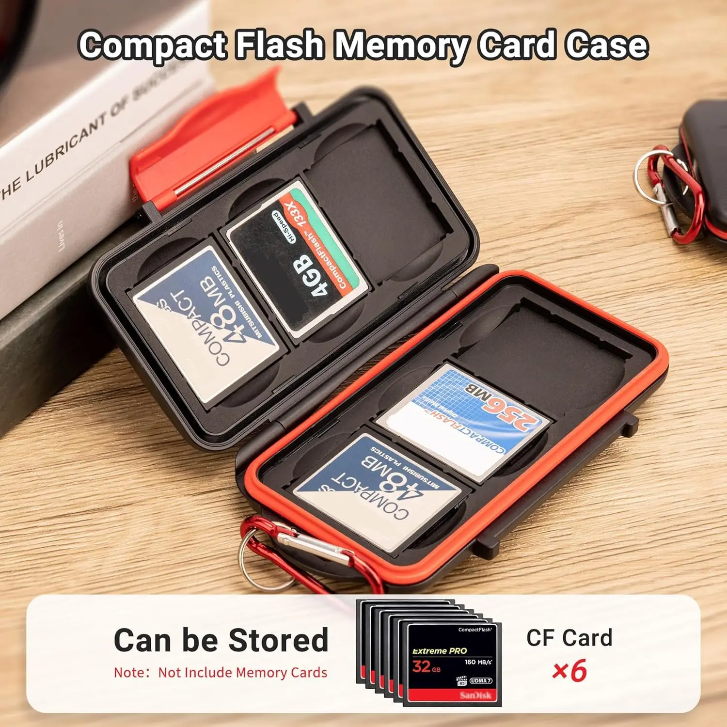 6 CF 카드 슬롯 전문 방수 컴팩트 플래시 카드 홀더 케이스 보관 컴팩트 플래시 메모리 카드 보호기 지갑