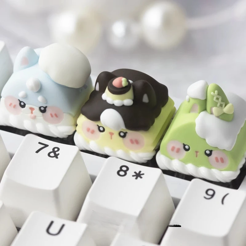 

Колпачок для клавиатуры Dessert Animal Artisan на заказ, милый колпачок для клавиатуры в стиле аниме, оригинальный мультяшный полимерный колпачок для механических аксессуаров для клавиатуры