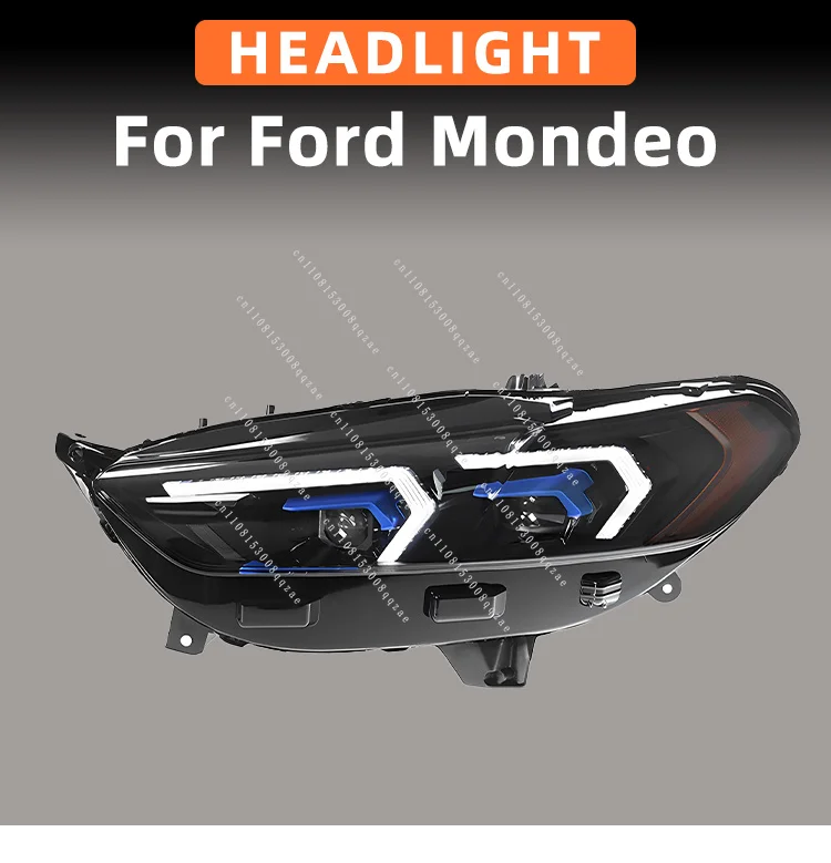 YU GUA。、NG for Ford Mon。deo MK4 2013 2016 Headlight Upgrade LED Car Accessories Head Light Headlamp DRL Front Light Head Lamps