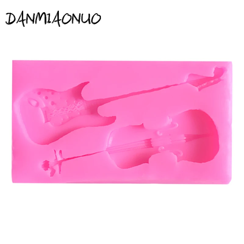 DANMIAONUO A0983038 Violin Handmade Soap Moldes Para Gelatinas De Silicona Formy Silikonowe Baking Accessories Decorating