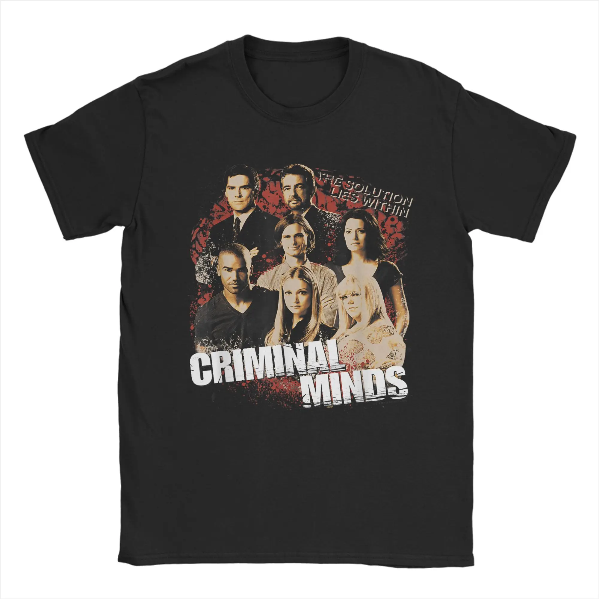 Criminal Minds Solution Lies Within T Shirt for Men Cotton Novelty T-Shirts Crewneck TV Show Tees Short Sleeve merch Party