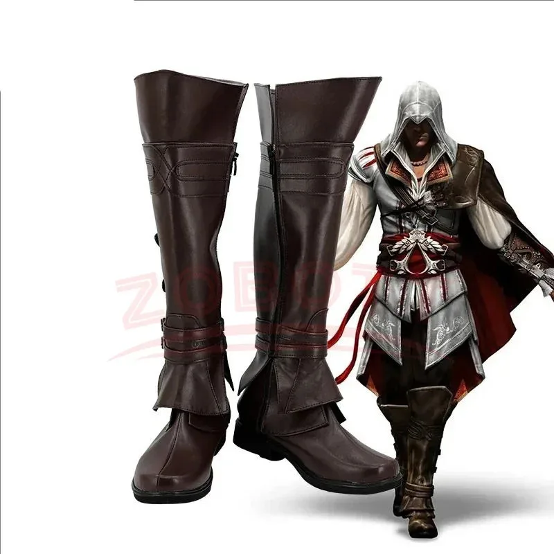 

Game Assassin Ezio Auditore, вечерние сапоги для косплея, обувь для вечеринки на Хэллоуин, унисекс, игра Assassin Ezio Auditore, ботинки для косплея