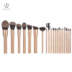 20pcs Professional Makeup Brushes Beauty Cosmetic Premium Synthetic Kabuki Rose Gold Full Aluminium Handle Face Eye Brush Set