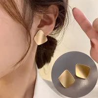 Сережки Matte Minimalist Square Retro Hong Style New Trendy Earrings And Stylish Ear Studs Jewelry Gift Luxury Earings For Women