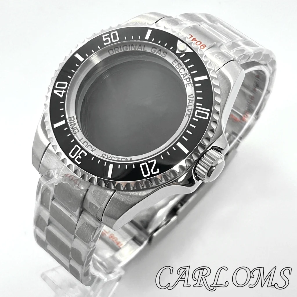 TOP 44mm NH34 NH35 NH36 NH38 NH39 NH70 NH72 Movement Silver Watch Case Ceramic Green Blue Black Bezel Sapphire Glass