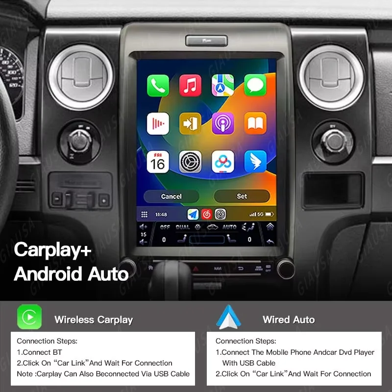 YT Android 13 Car Radio For Ford F150 2009-2012 Automotive Multimedia Carplay Auto WIFI Bluetooth Stereo 4G GPS Navi Head Unit