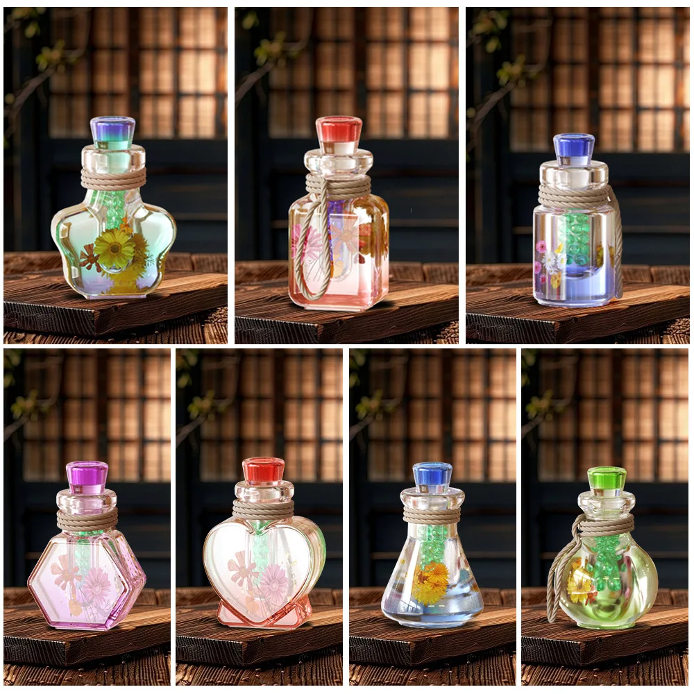 DIY Epoxy Resin Drift Bottle Mold Heart Shaped Wishing Bottle Light Bulb Night Light Aromatherapy Bottle Quicksand Silicone Mold