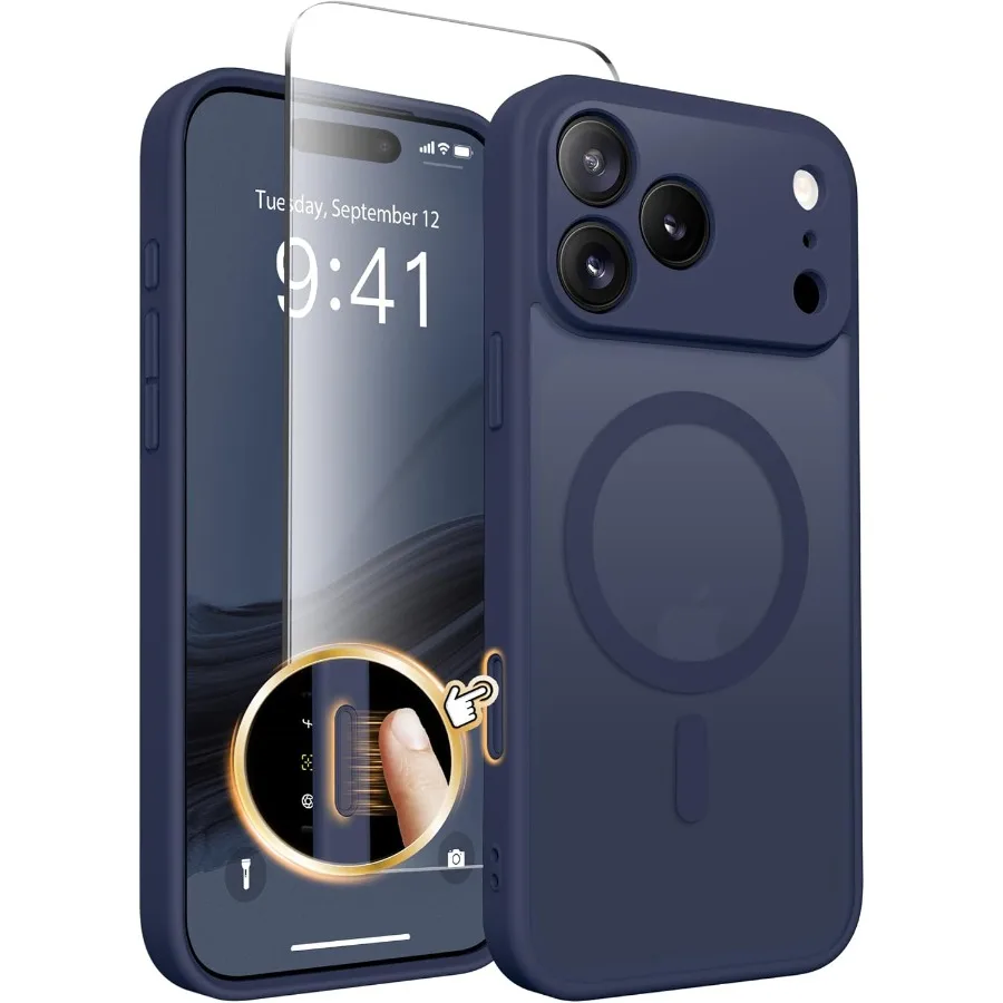 

Magnetic for iPhone 17 Pro Case Upgraded with Full Camera Protection and MagSafe Compatibility Translucent Matte Finish