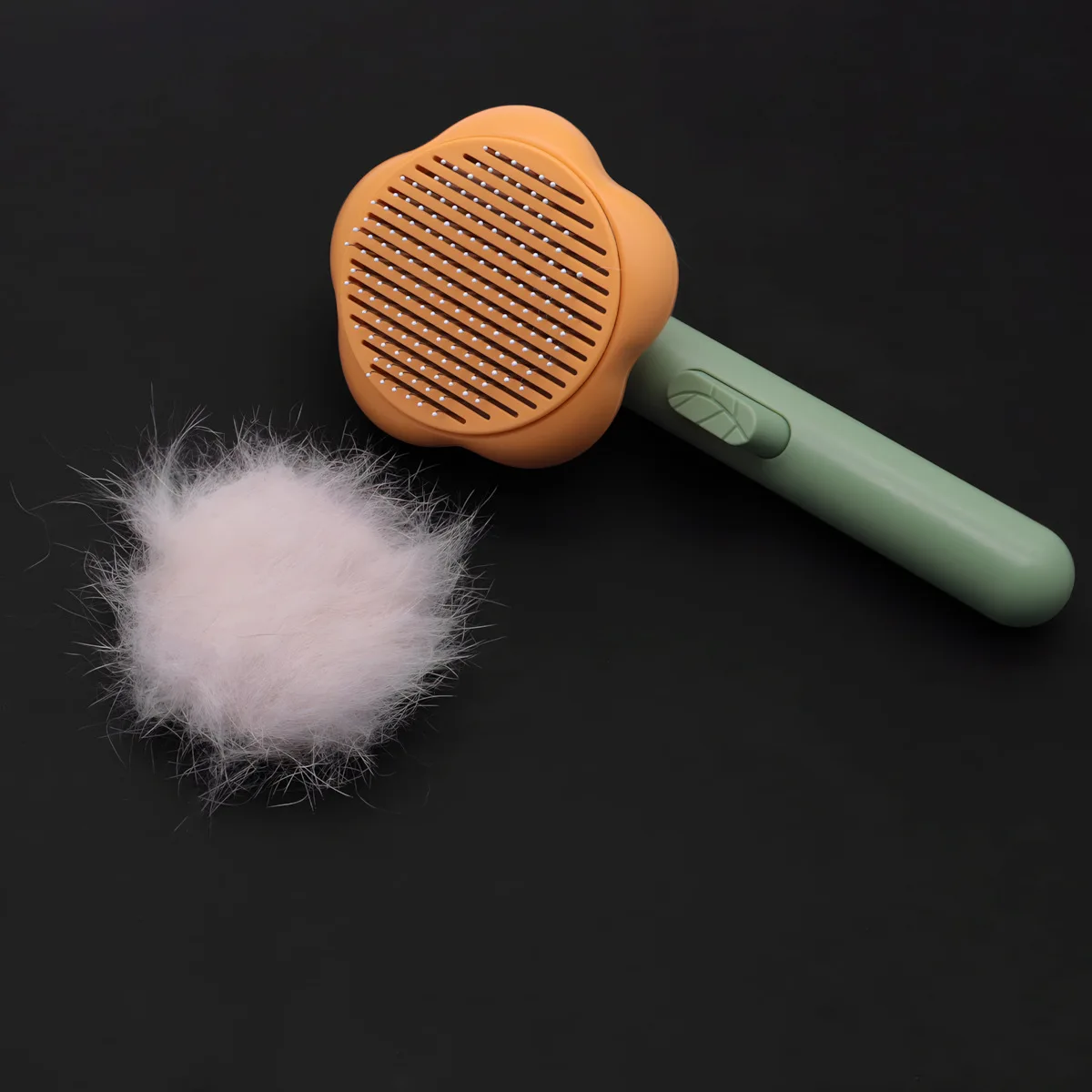 60 °   Brosse coulissante incurvée pour animaux de compagnie, peigne de démêlage pour chien et chat à aiguille arrondie, poignée antidérapante confortable, élimine les tapis amples