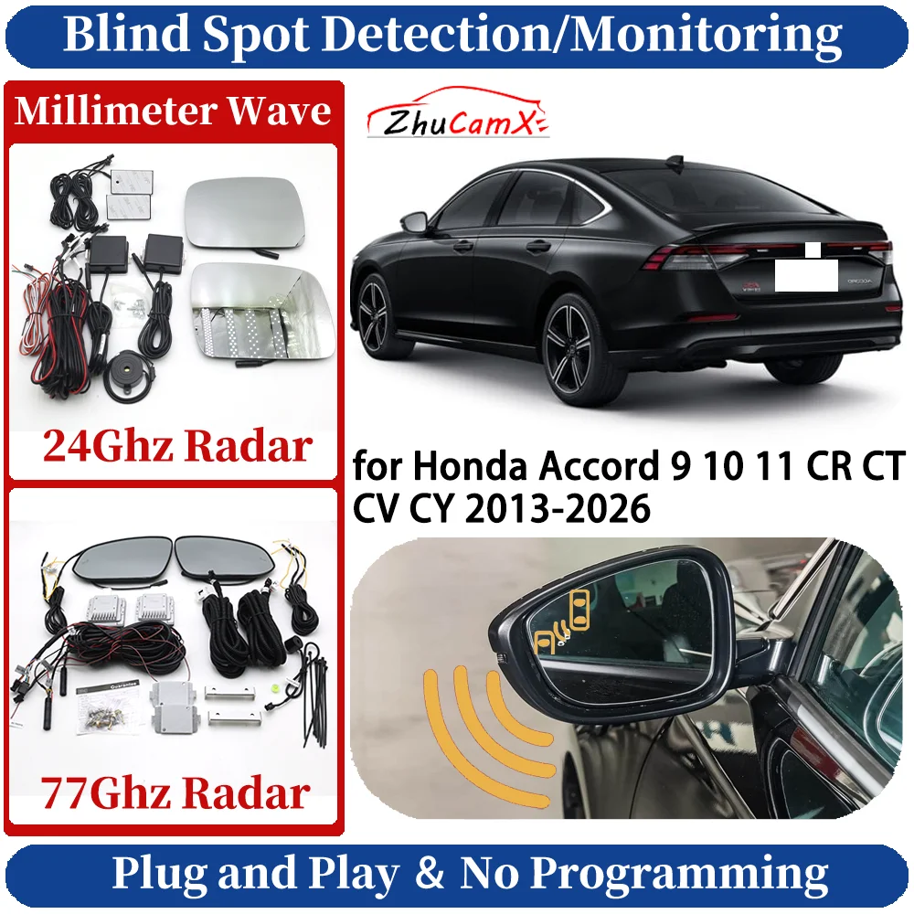 Blind Spot Monitoring/Detection System for Honda Accord 9 10 11 CR CT CV CY 2013-2026 Night Driving Side Lane Change Safe Assist
