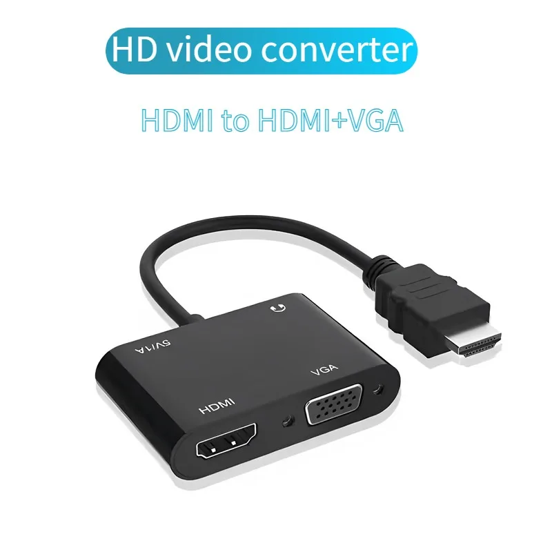 

Совместимый с HDMI-совместимый адаптер VGA, разветвитель 1080P, выход 1 в 2, для компьютеров, настольных компьютеров, ноутбуков, мониторов, проекторов
