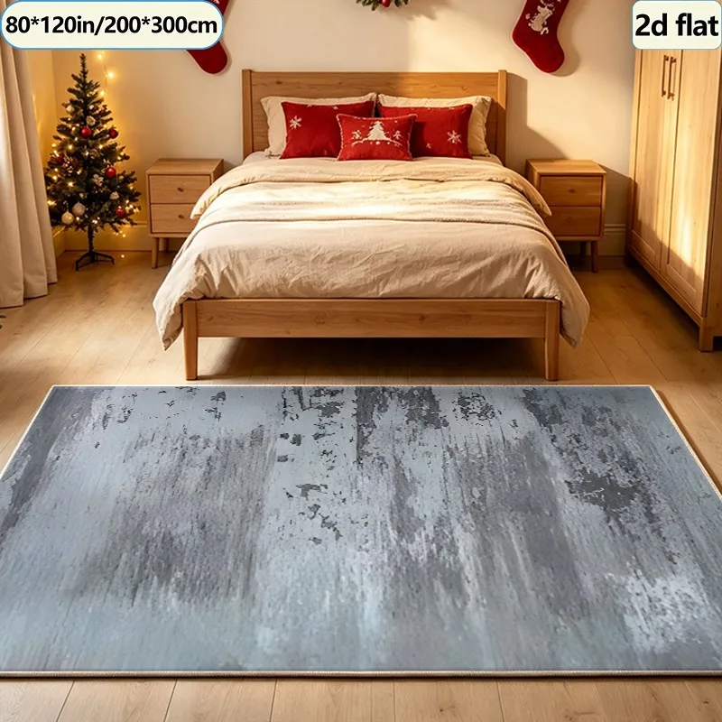 Gray Distressed Vintage Texture Carpet, Industrial Style Distressed Carpet, Suitable for Living Room, Bedroom, and Home Floor Decoration