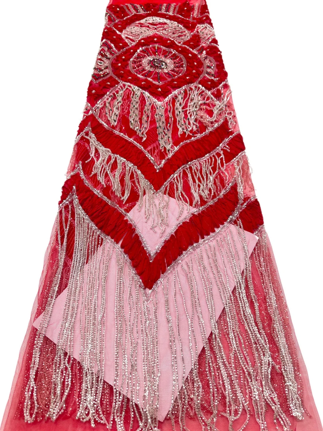 2026 Luxury French African Tassels Velvet Embroidery Crystal Beads Lace High Quality Nigerian Sequin Lace Fabric For Wedding