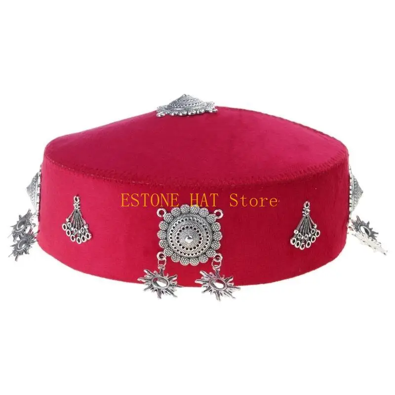 

49MF Кепки с украшением в стиле народного искусства в винтажном стиле, 8 насыщенных цветов, 54 см, 56 см, легкий вес