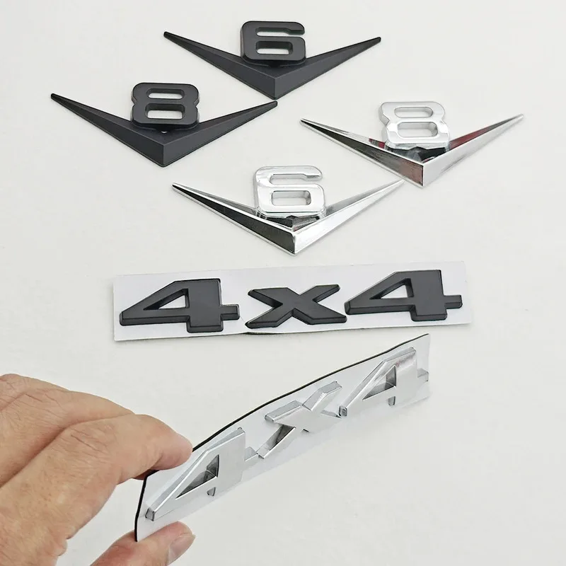 

Metal Chrome Black Car Badge V6 Sticker V8 Emblem 4x4 Logo Fender Trunk Decal Accessories For JEEP Cherokee Wrangler WJ WK Grand