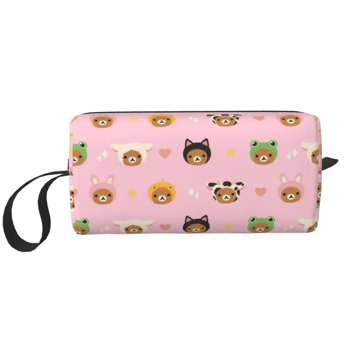 

Pink Rilakkuma Zoo Makeup Bag Pouch Waterproof Cosmetic Bag Travel Toiletry Bag Organizer Storage Purse Large Capacity