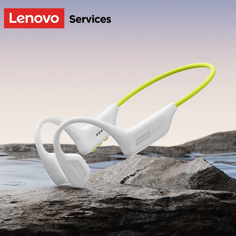 Lenovo S106 True Bone Conduction Headset Bluetooth 6.0 IPX8 Waterdichte hoofdtelefoon 32GB MP3 HIFI-oortelefoon met microfoon voor zwemmen