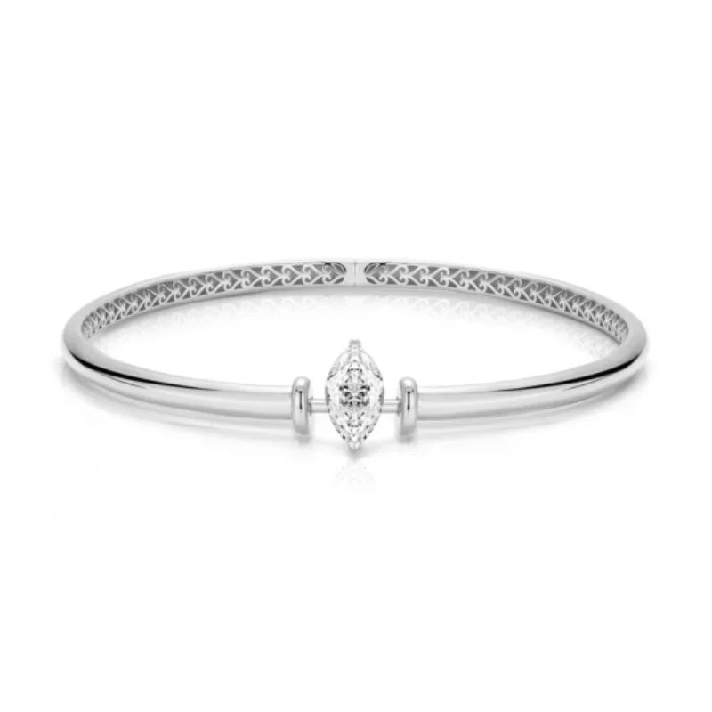 

BELLUX 925 Sterling Silver Gold Plated Marquise Cut Clear Synthetic Zircon White Gold Vintage Luxury Elegant Jewelry