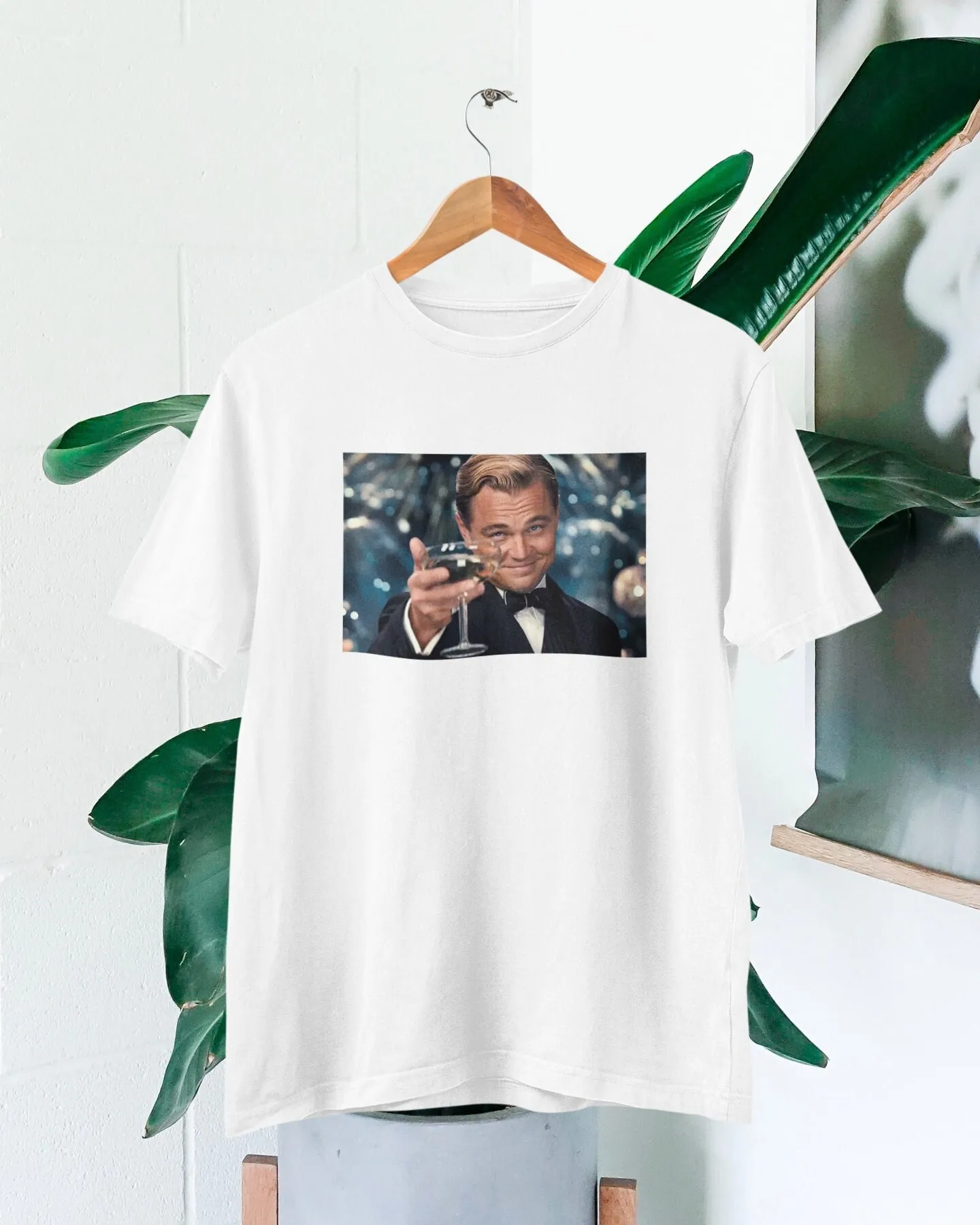 Great Gatsby Cheers Photo T-shirt Leonardo Dicaprio Photo T-shirt Leonardo Dicaprio Merch Shirtleonardo Dicaprio Fans Top