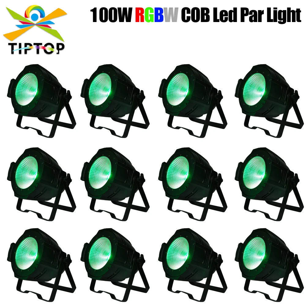 

TIPTOP Stage Lights 12 Pack 100W DJ Lights Dual Bracket COB LED Par Light RGBW Wall Wash for Church/Party/Stage Show/Club/Karaok