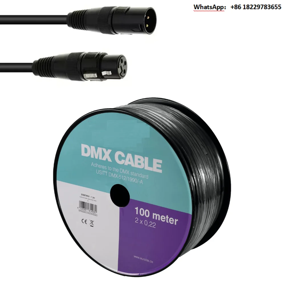 Câble De Microphone Professionnel 50 Mètres - Noir 2x0,22 Mm²