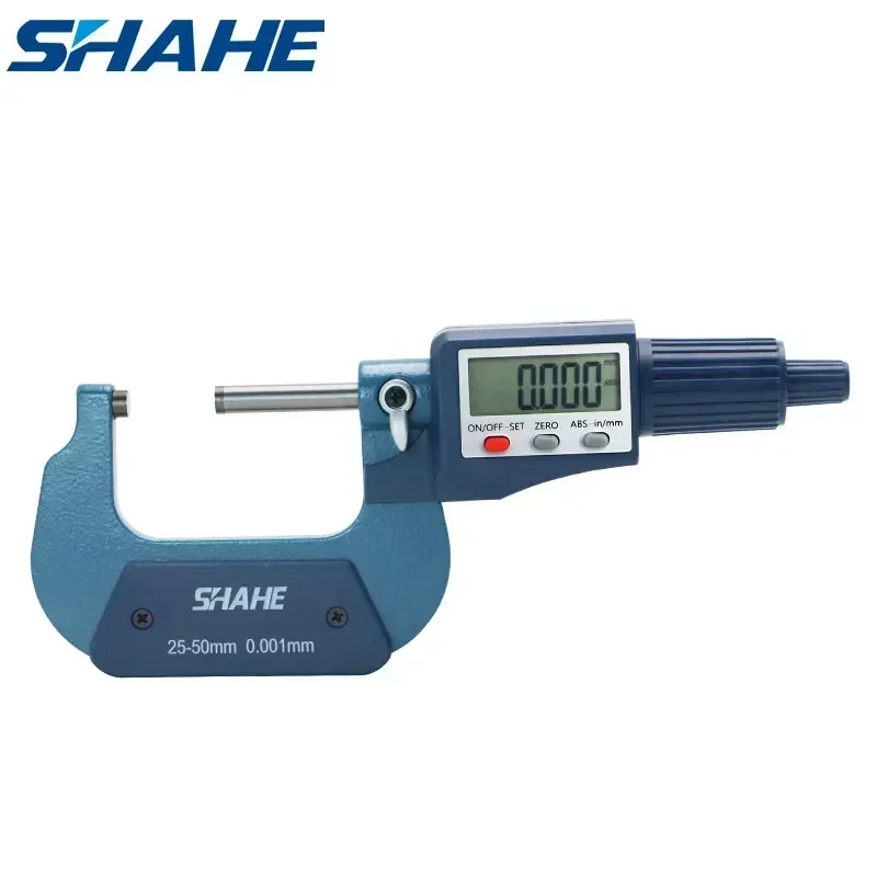 SHAHE 25-50 mm Cyfrowy Mikrometr 0,001 mm Elektroniczny Mikrometr Suwmiarka z Pudełkiem Detalicznym Mikrometr Zewnętrzny