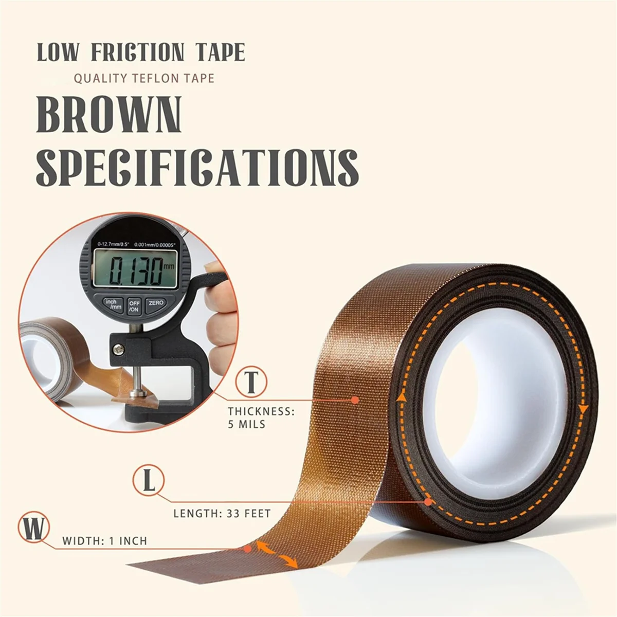 1 Roll 1 Inch X 33 Feet Low Friction Tape,Drawer Slide Tape,Drawer Glide Tape,Squeak-Resistant TapeB84B