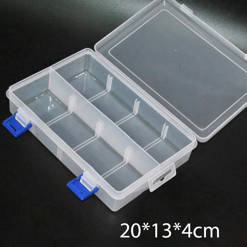 20cm 8/6/2 Grids Plastic Organizer Adjustable Beads Storage Box Transparent Case For Jewelry Earring Gear Accessories Container