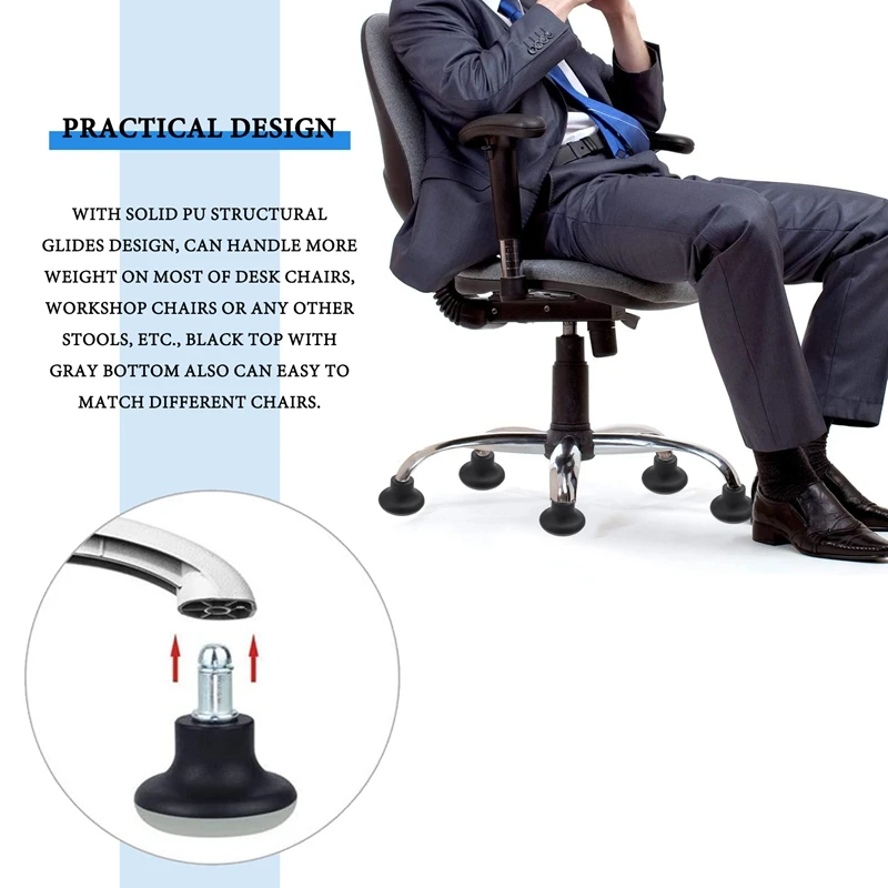 

5 шт., сменные колеса для офисного стула, стопор, поворотные колеса для офисного стула, 2-дюймовый табурет Bell Glides-AT35