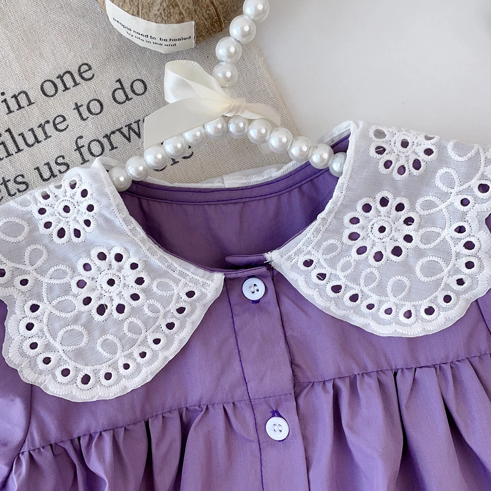 3-7 سنوات الفتيات الصيف عادية لطيف نفخة الأكمام بدوره إلى أسفل طوق واحدة الصدر فستان الأميرة 1 قطعة الاطفال موضة ملابس للحفلات