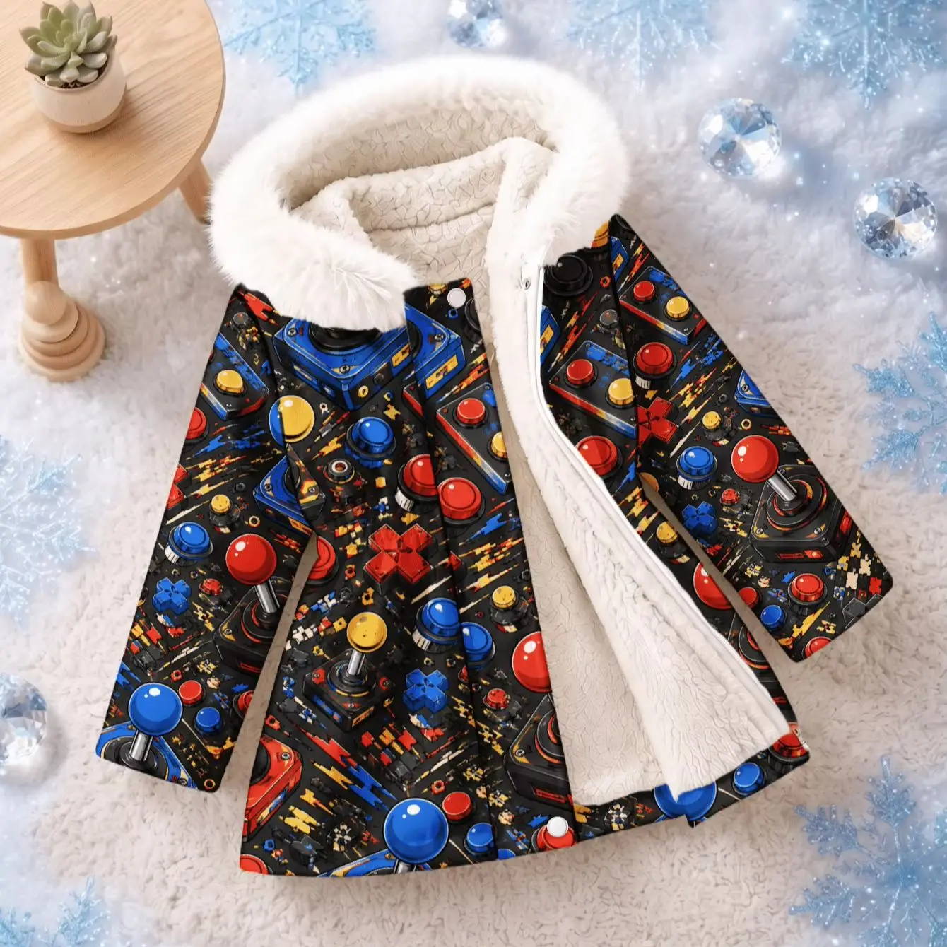 Warm Fleece Lined Cotton Jacket Winter Insulation Outerwear for Cold Weather Comfortable Soft Cotton Coat for Men Women