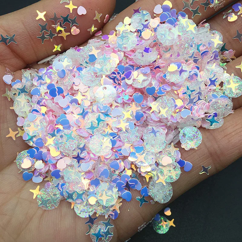 Crystal Nail Sequins Mixed Star Heart Flower Flakes Gillter Sequin Paillettes for Nails Art Manicure Wedding Decor Confetti