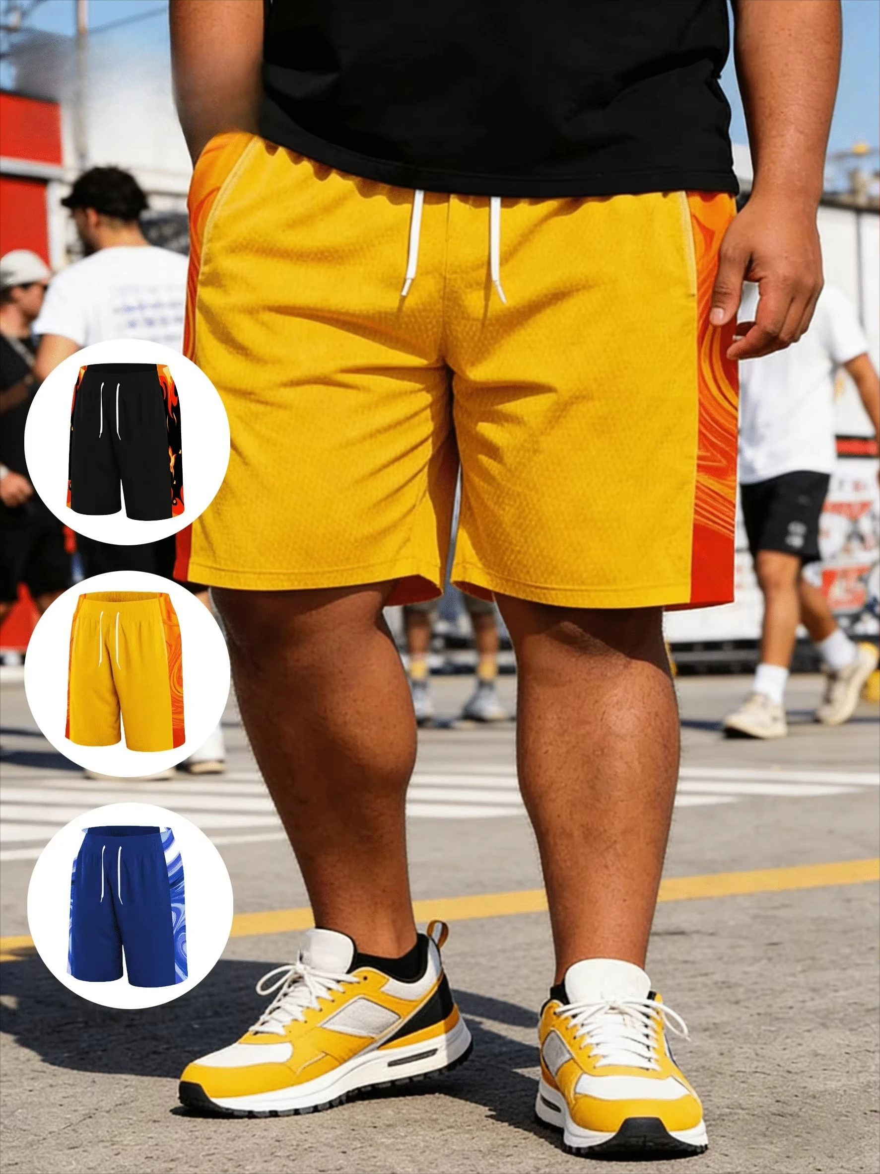 

2026 Summer New Men's Plus Size 3D Print Basketball Shorts Y2K Oversized Casual Shorts Suitable For