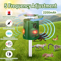 360° Solar Animal Repeller Ultrasonic Sensor Bird Repellent 5 Modes Outdoor  Deterrent Dog/Cat/Bat Repeller With Flashing Lights