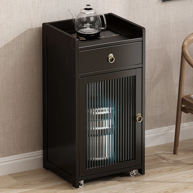 Mobile wheeled sofa cart side table tea bar machine kettle integrated side cabinet company office coffee table water dispenser