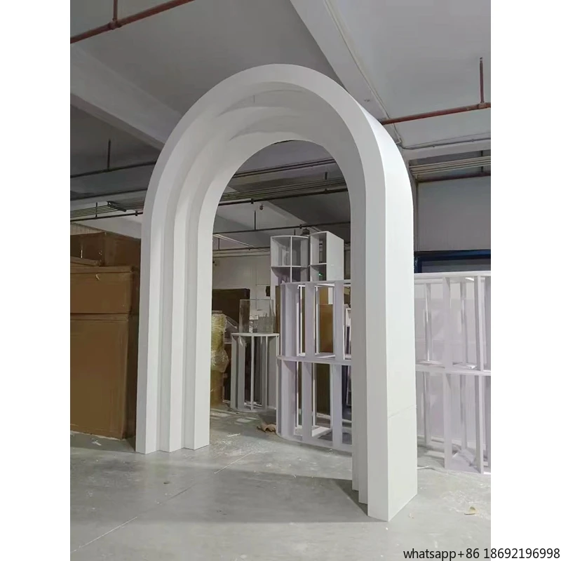Rainbow Background Wedding Baby Shower Event Party Stage Decoration White Arch Background Stand